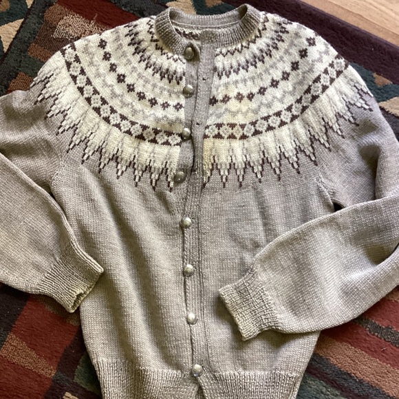 🔥Willi Smith CINNAMON w/Fur VTG CARDIGAN SWEATER VNPLC SZ M - Picture 11 of 16